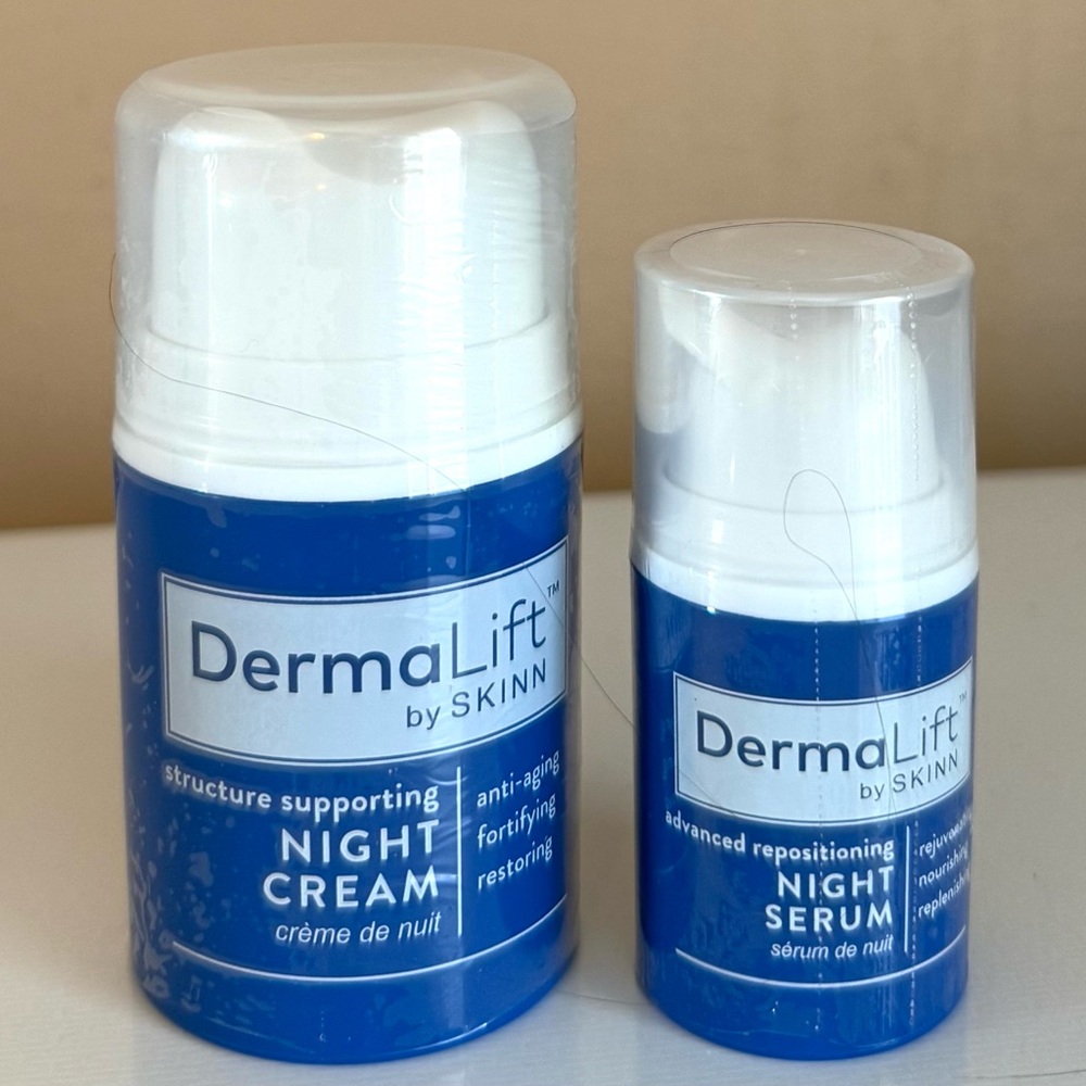 SKINN DERMALIFT NIGHT CREAM 1.7 OZ NIGHT SERUM .5 OZ ANTI-AGING RESTORING SEALED